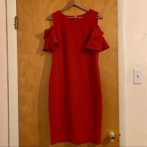 nwot calvin klein red dress